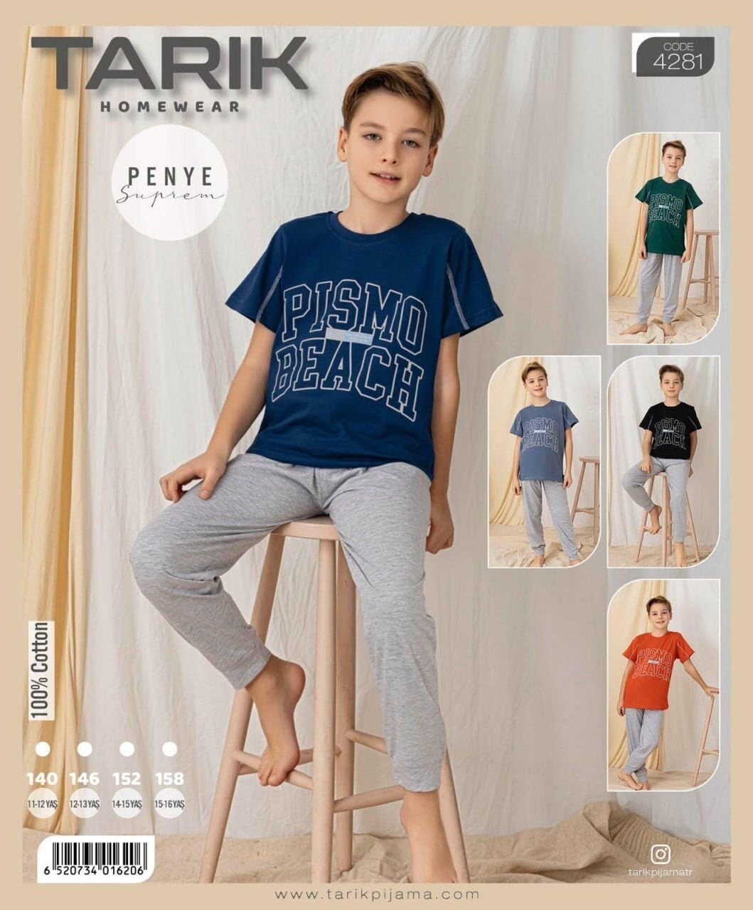 TARIK 4281 ERKEK 11-16 YAŞ PENYE K.KOL PİJAMA TKM