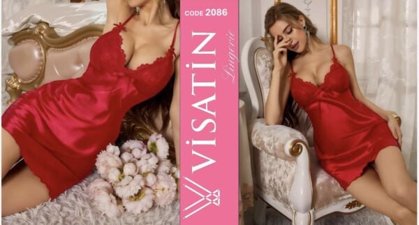 VİSATİN 2086 SATEN GECELİK M-L-XL 6 LI