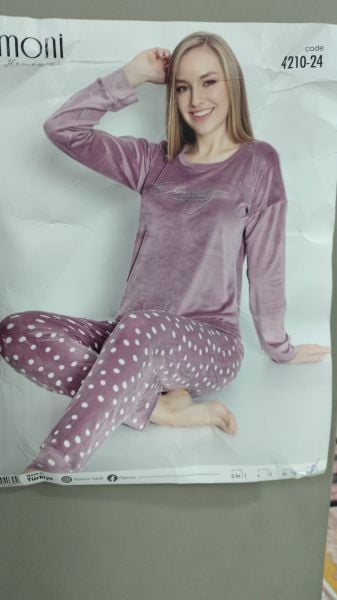 PİJAMONİ 4210-24 İTHAL KADİFE PİJAMA TAKIM