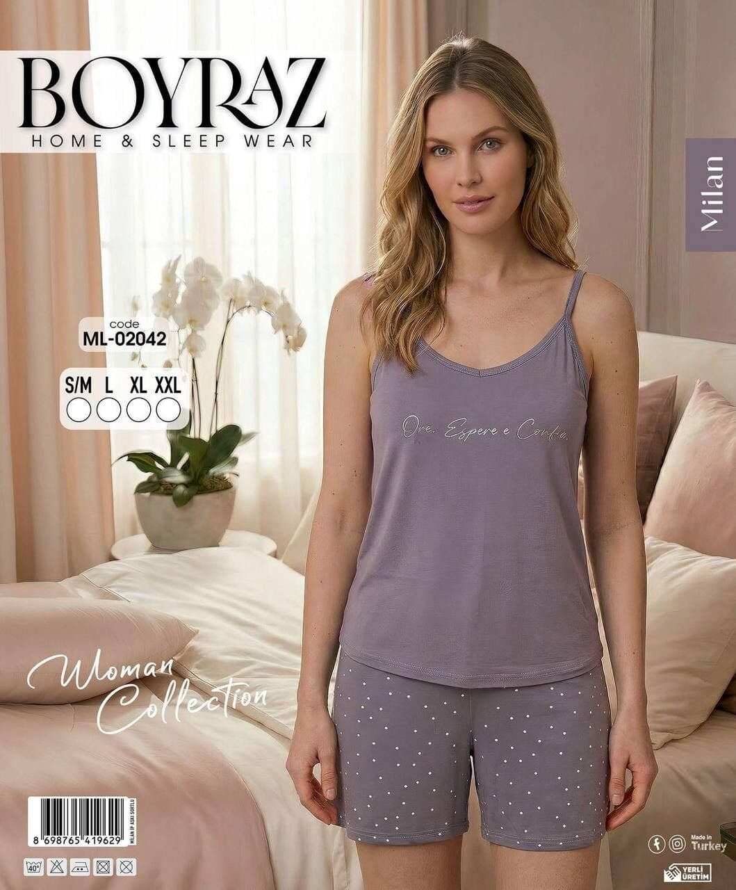 BOYRAZ 02042 MİLAN İP ASKILI ŞORTLU TAKIM