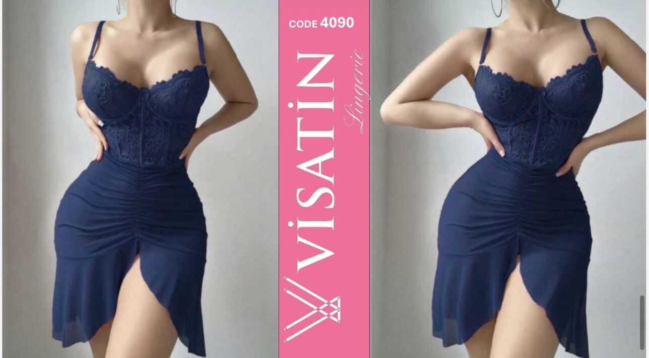 VİSATİN 4090 SATEN GECELİK M-L-XL 6 LI