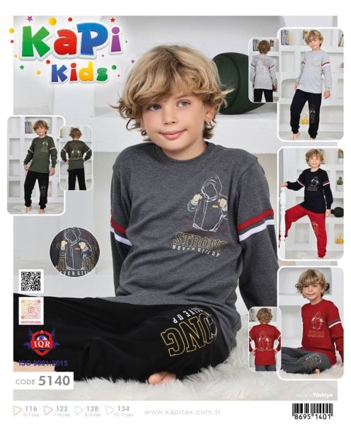 KAPİ 5140 ERKEK 6-10 YAŞ İNTERLOK PİJAMA TAKIMI