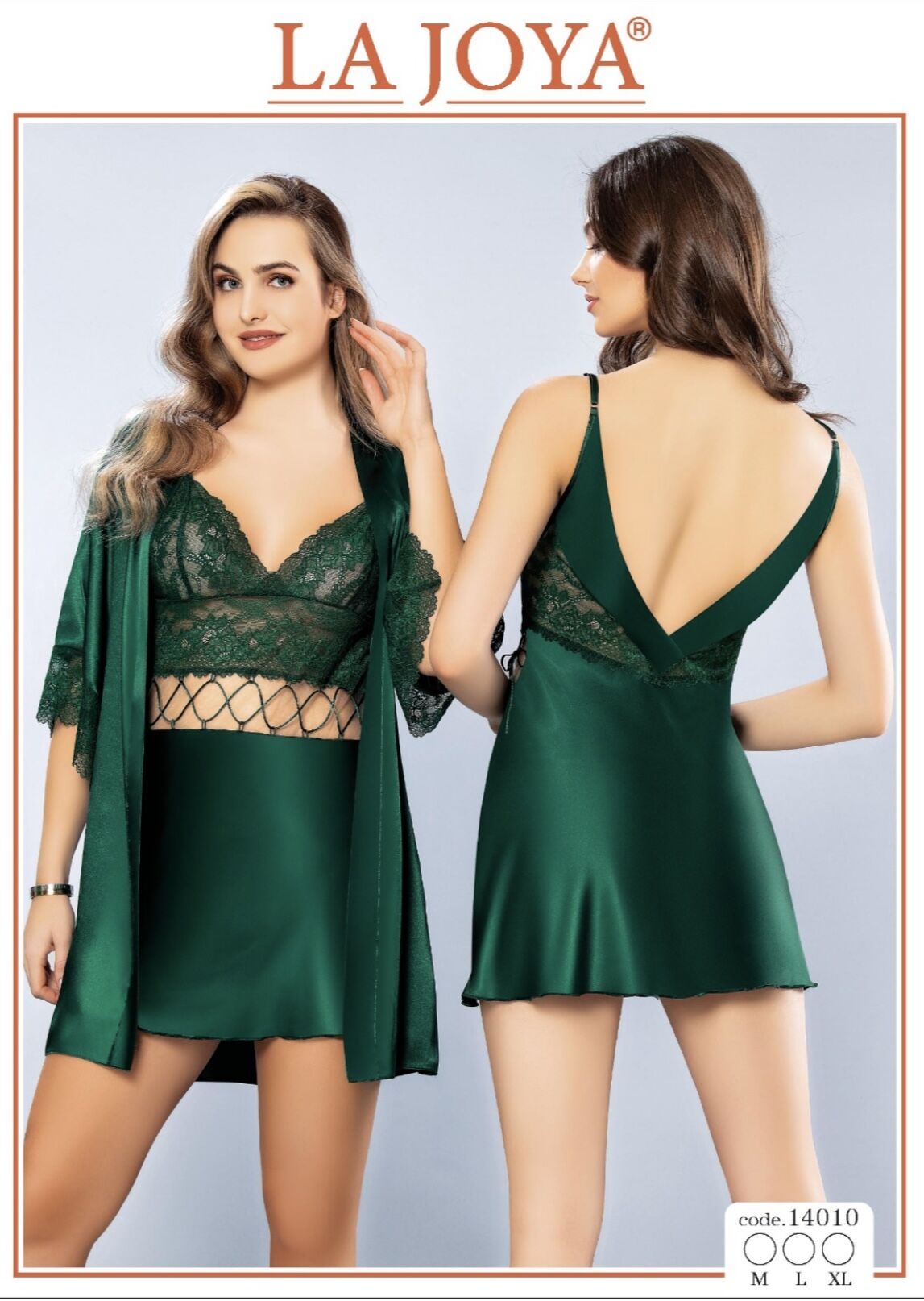 LAJOYA 14010 BAYAN KISA SATEN GECELİK M-L-XL