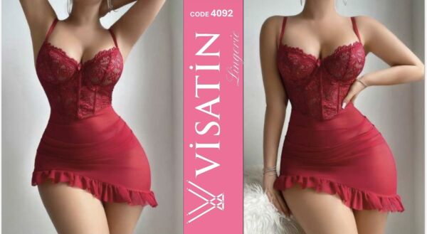 VİSATİN 4092 SATEN GECELİK M-L-XL 6 LI