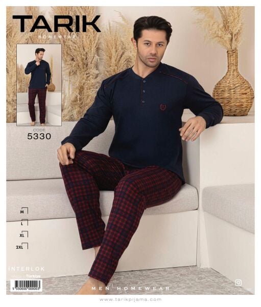 TARIK 5330 ERKEK EKOSELİ İNTERLOK PİJAMA TAKIMI