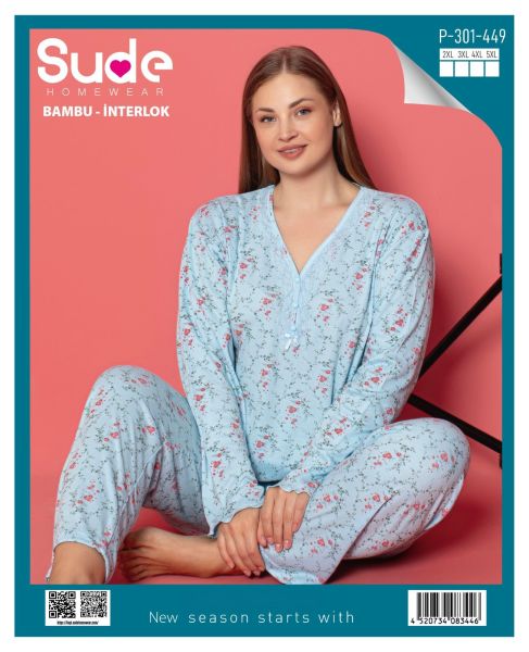 SUDE P-301-449 BAYAN BATTAL BAMBU İNTERLOK TAKIM