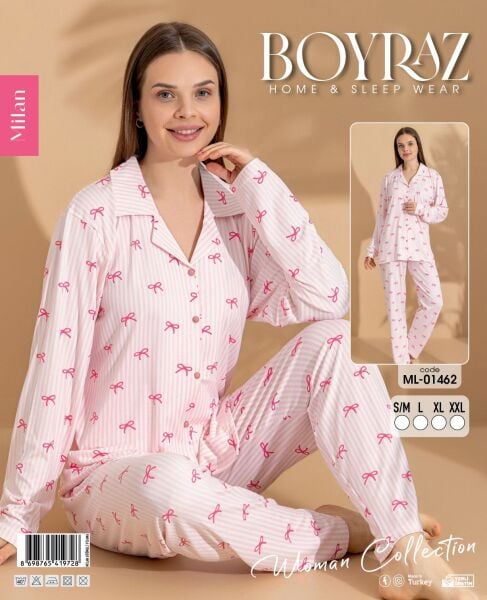 BOYRAZ 01462 MİLAN GÖMLEK PİJAMA TAKIM