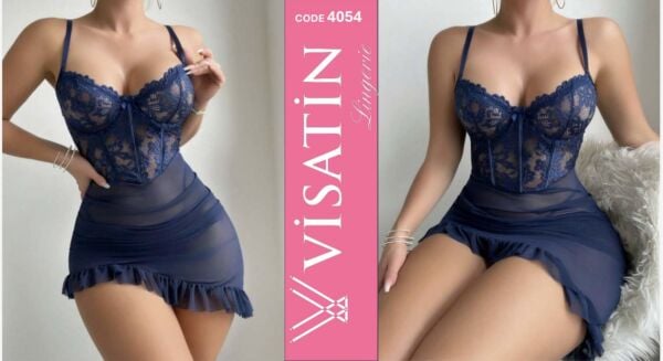 VİSATİN 4054 SATEN GECELİK M-L-XL 6 LI