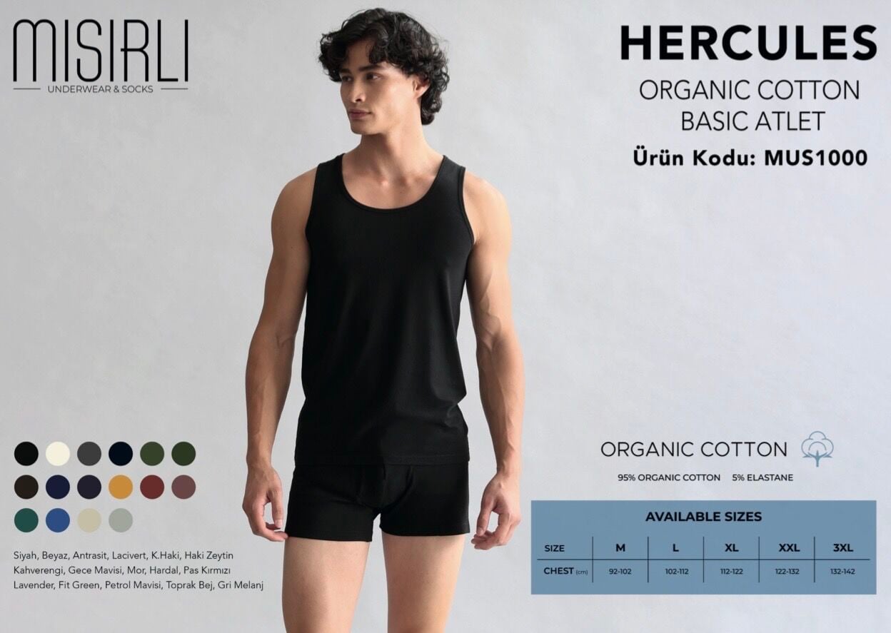 MISIRLI 1000 ERKEK ORGANIC PAMUKLU HERCULES ATLET