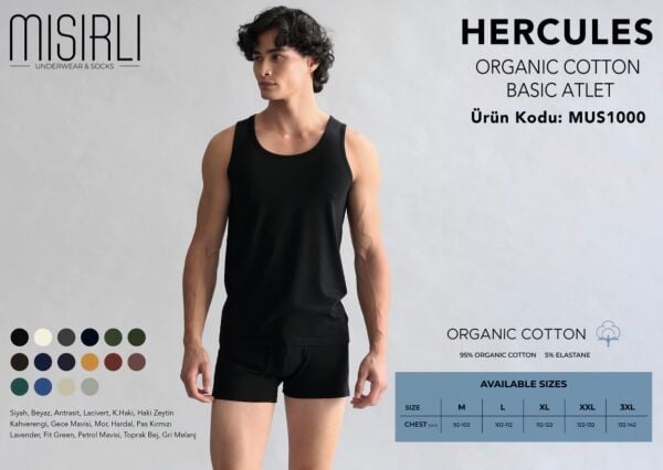 MISIRLI 1000 ERKEK ORGANIC PAMUKLU HERCULES ATLET