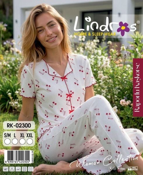 LİNDROS 02300 KAŞKORSE KISA KOL PİJAMA TAKIM