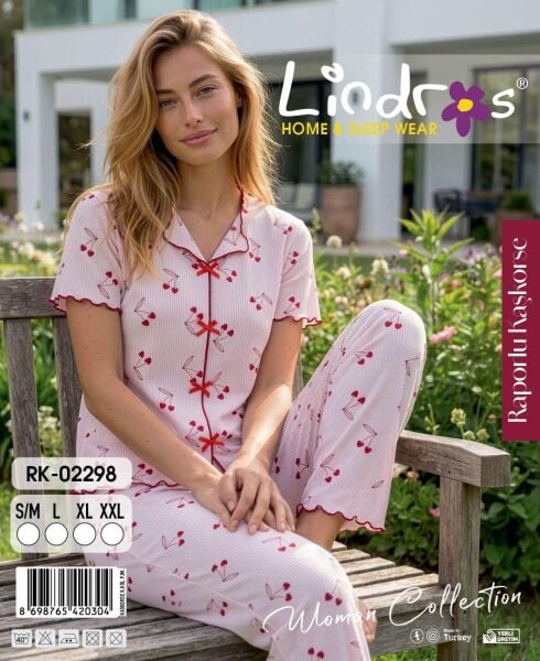 LİNDROS 02298 KAŞKORSE KISA KOL PİJAMA TAKIM