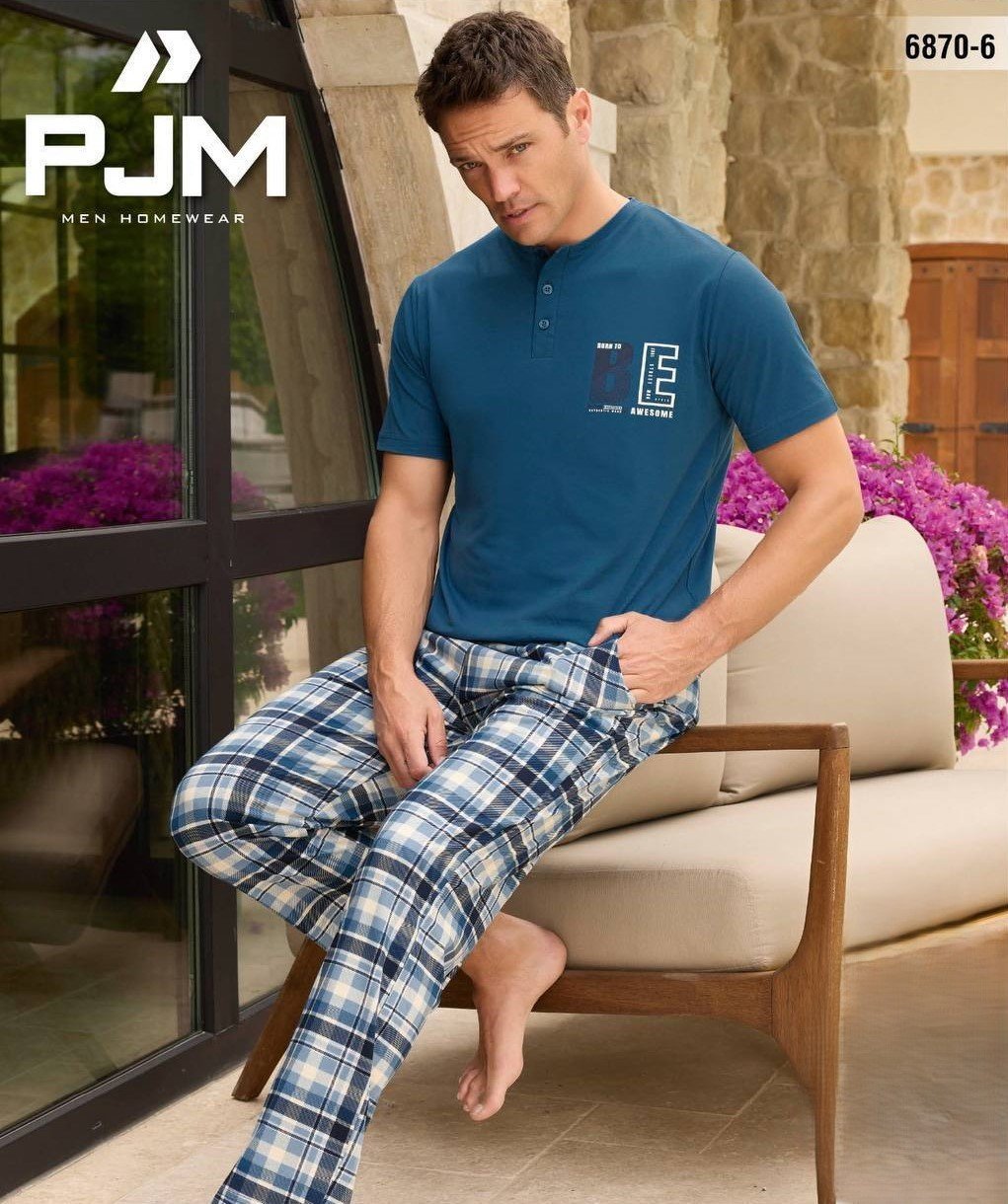 PJM 6870-6 ERKEK PENYE KISA KOL PİJAMA TAKIM