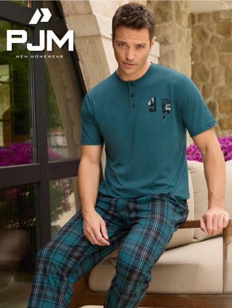 PJM 6870-3 ERKEK PENYE KISA KOL PİJAMA TAKIM