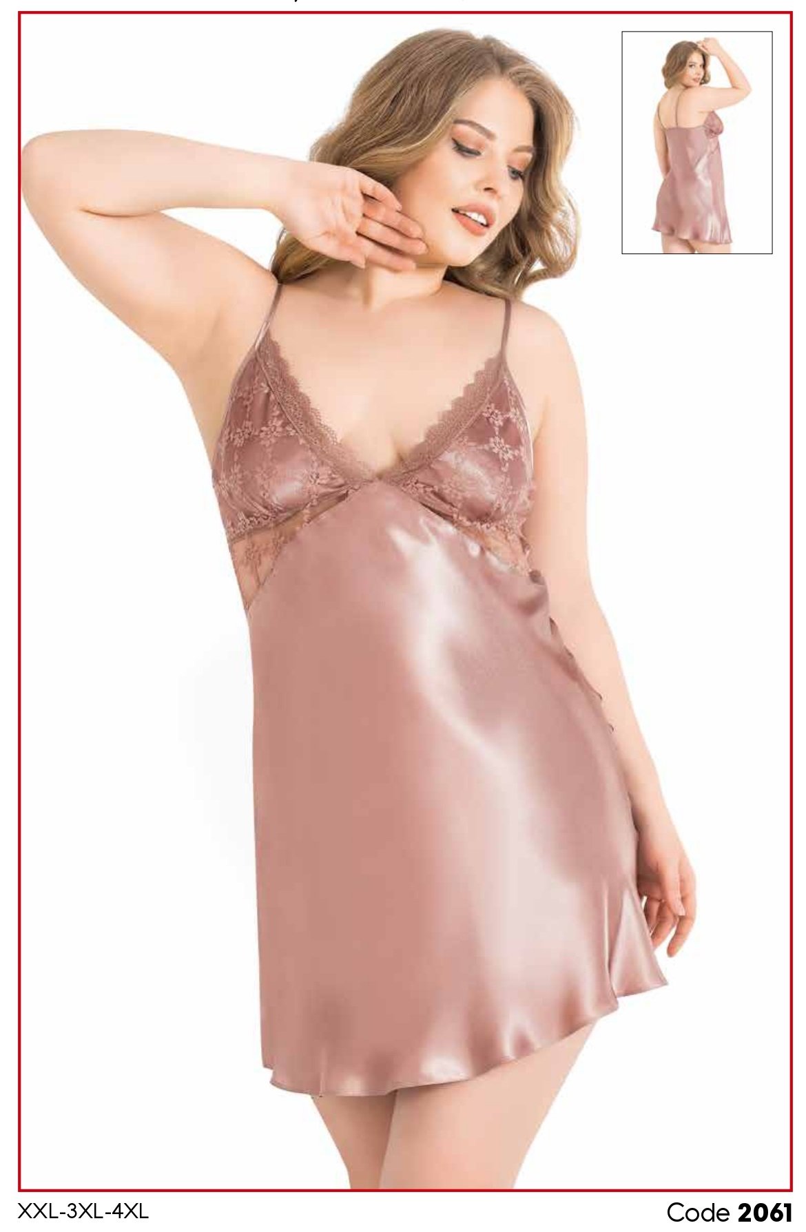 PRİMODA 2061 BÜYÜK BEDEN SATEN KISA GECELİK
