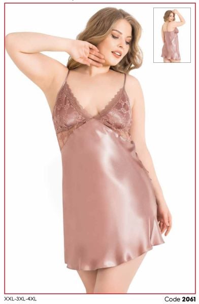 PRİMODA 2061 BÜYÜK BEDEN SATEN KISA GECELİK