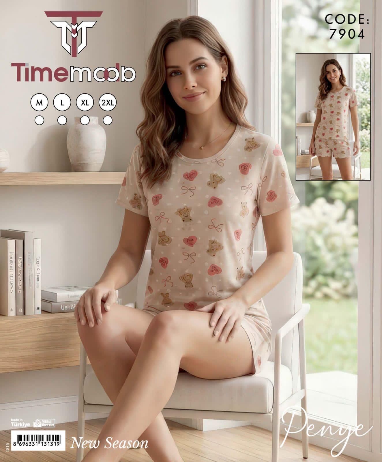 TİME MODA 7904 PENYE KISA KOL ŞORTLU TAKIM