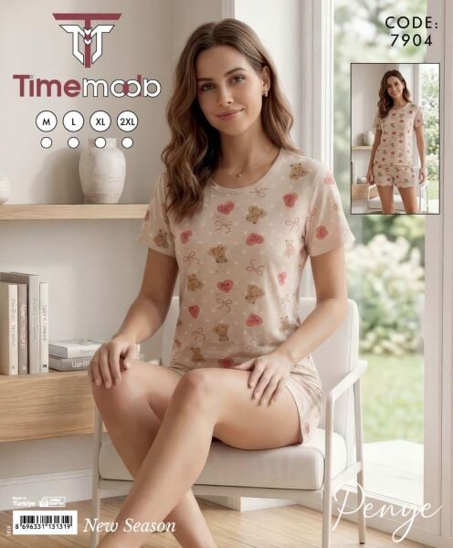 TİME MODA 7904 PENYE KISA KOL ŞORTLU TAKIM