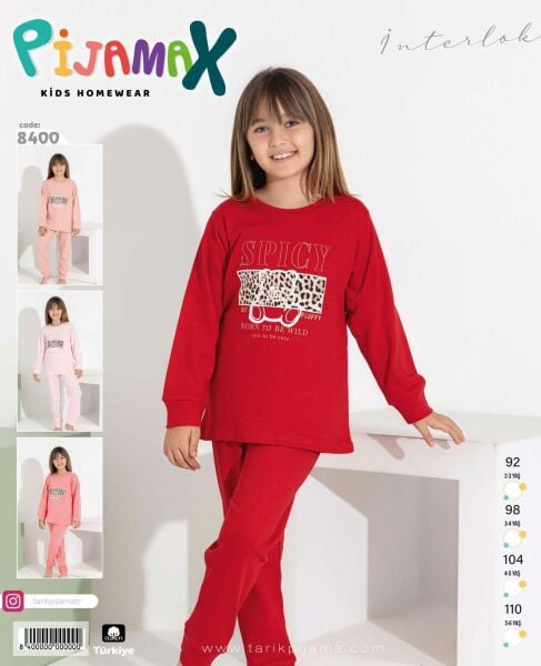 PİJAMAX 8400 KIZ 2-6 YŞ İNTERLOK PİJAMA TAKIMI