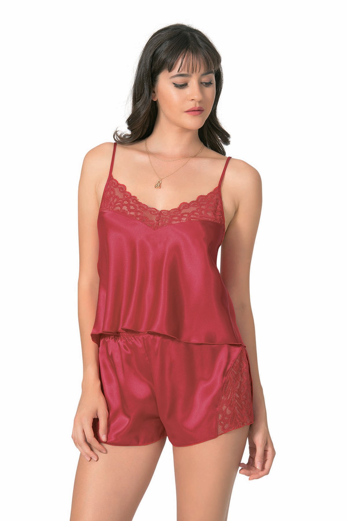 PRİMODA 9083 SATEN BABYDOLL ŞORT TAKIM