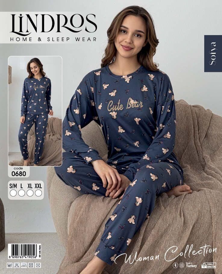BOYRAZ 0680 BAYAN SOFYA PİJAMA TAKIMI