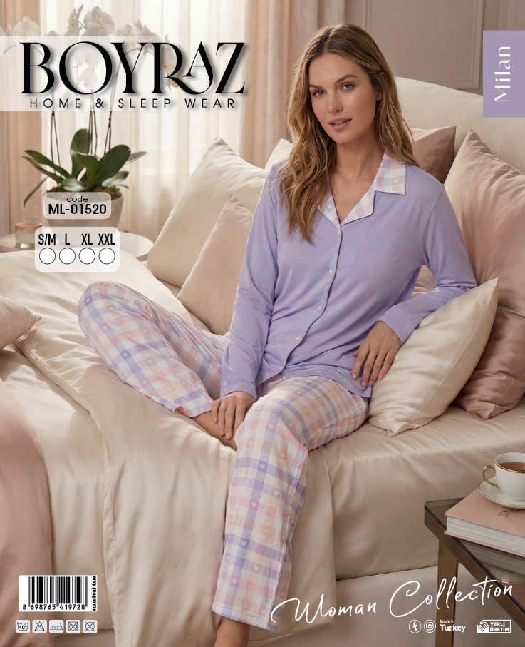 BOYRAZ 01520 MİLAN GÖMLEK PİJAMA TAKIM