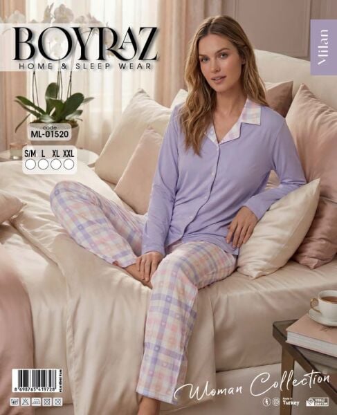 BOYRAZ 01520 MİLAN GÖMLEK PİJAMA TAKIM