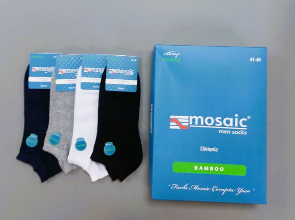 MOSAİC 7035 ERKEK DİKİŞSİZ BAMBU DÜZ PATİK