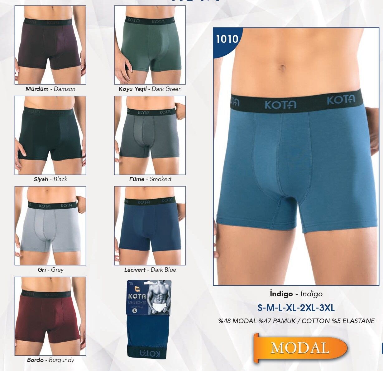 KOTA 1010 ERKEK MODAL BOXER 2XL-3XL