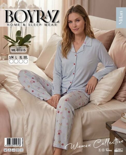 BOYRAZ 01515 MİLAN GÖMLEK PİJAMA TAKIM