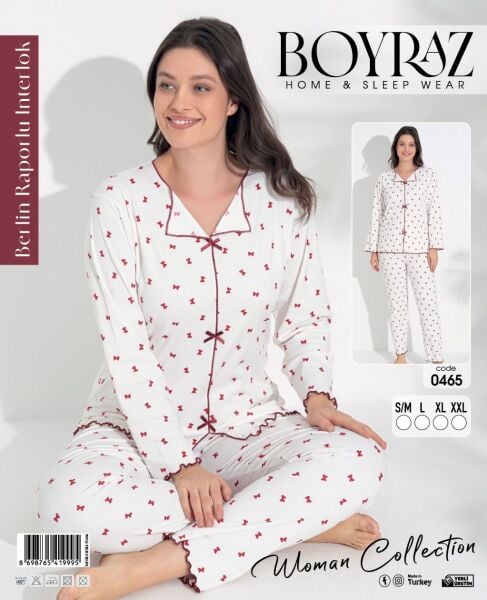 BOYRAZ 0465 BAYAN BERLİN İNTERLOK PİJAMA TAKIMI