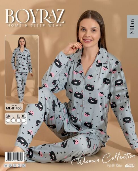 BOYRAZ 01458 MİLAN GÖMLEK PİJAMA TAKIM
