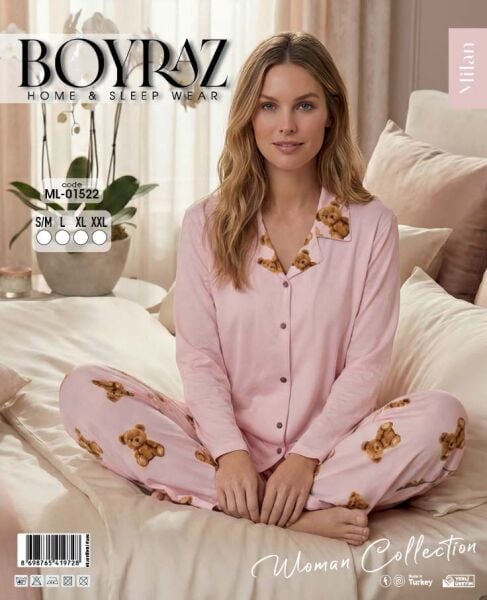 BOYRAZ 01522 MİLAN GÖMLEK PİJAMA TAKIM