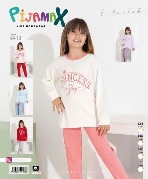 PİJAMAX 8413 KIZ GES 10-15 İNTERLOK PİJAMA TAKIMI