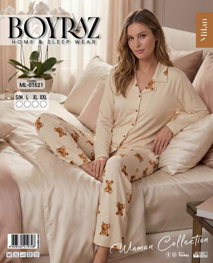 BOYRAZ 01521 MİLAN GÖMLEK PİJAMA TAKIM
