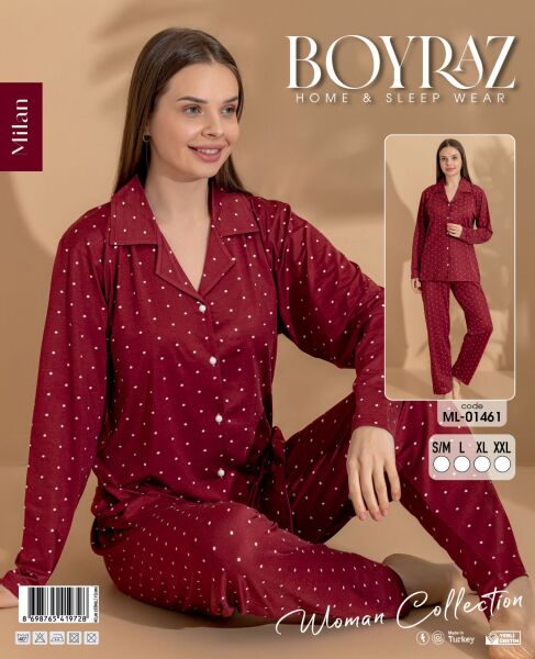 BOYRAZ 01461 MİLAN GÖMLEK PİJAMA TAKIM