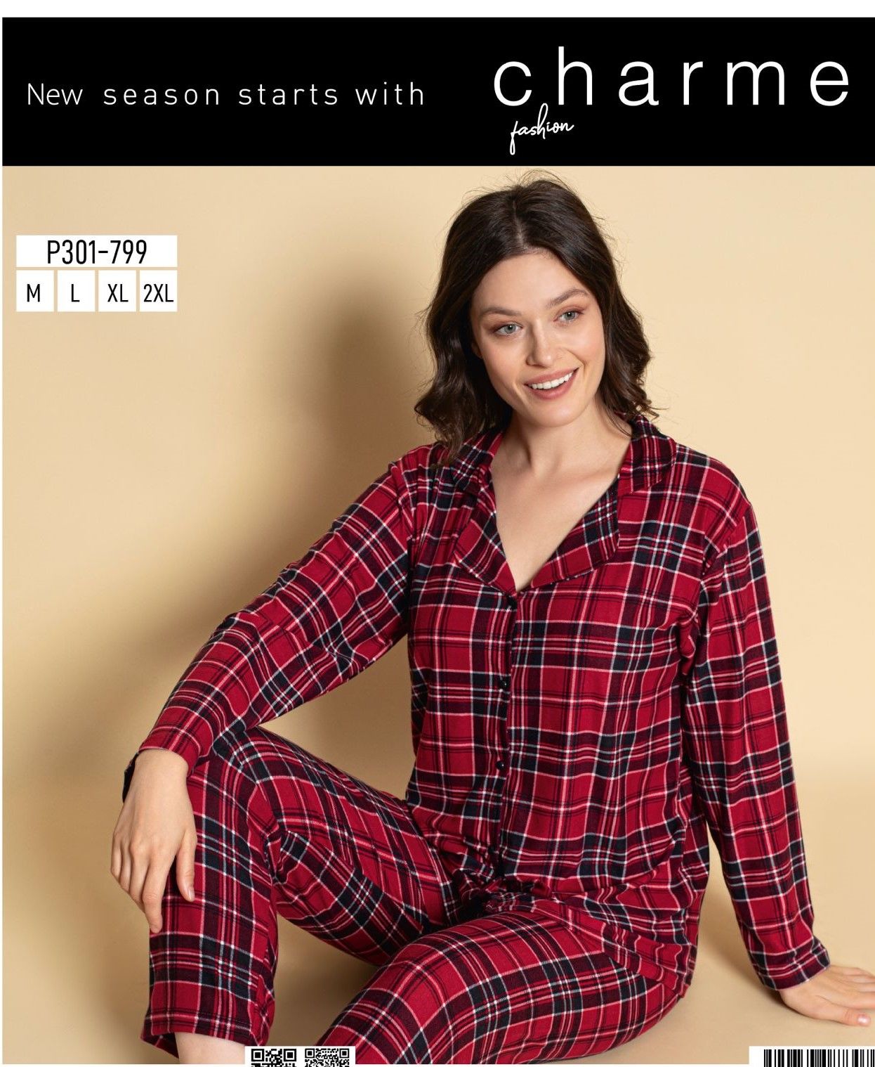 CHARME P301-799 BAYAN SÜET MİCRO GÖMLEK PİJAMA TK