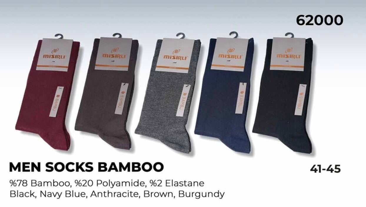 MISIRLI 62000 ERKEK ORGANİK BAMBU SOKET ÇORAB 12Lİ