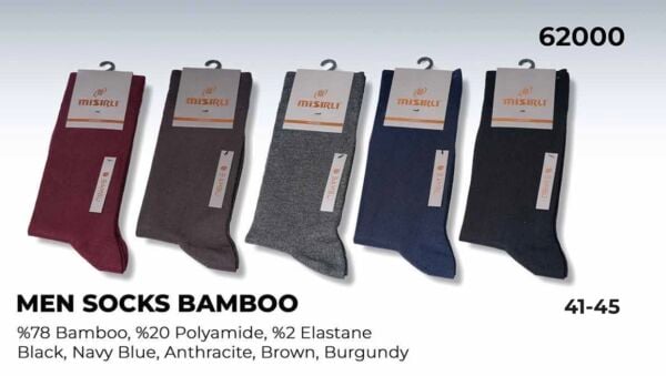 MISIRLI 62000 ERKEK ORGANİK BAMBU SOKET ÇORAB 12Lİ