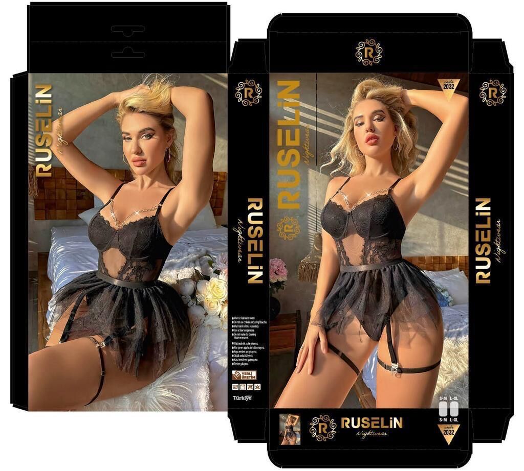 RUSELİN 2032 FANTAZİ GECE KIYAFETİ M/L*2-XL/2XL*2