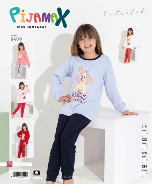 PİJAMAX 8409 KIZ GARSON 6-11 YŞ İNTERLOK PİJAMA TK