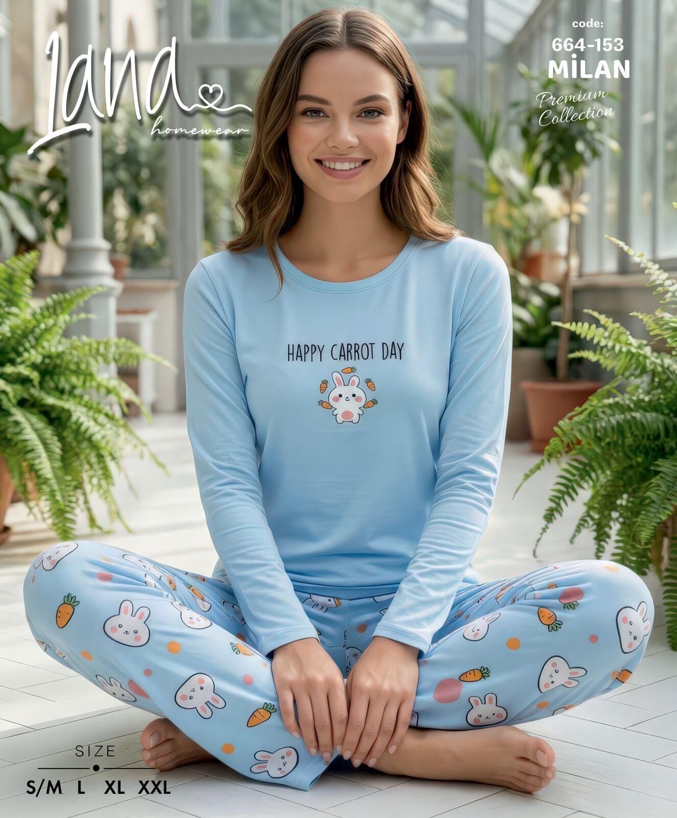 LANA 664-153 MİLAN SOFT BİS.YAKA PİJAMA TAKIMI