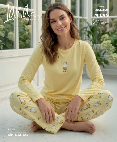 LANA 664-156 MİLAN SOFT BİS.YAKA PİJAMA TAKIMI
