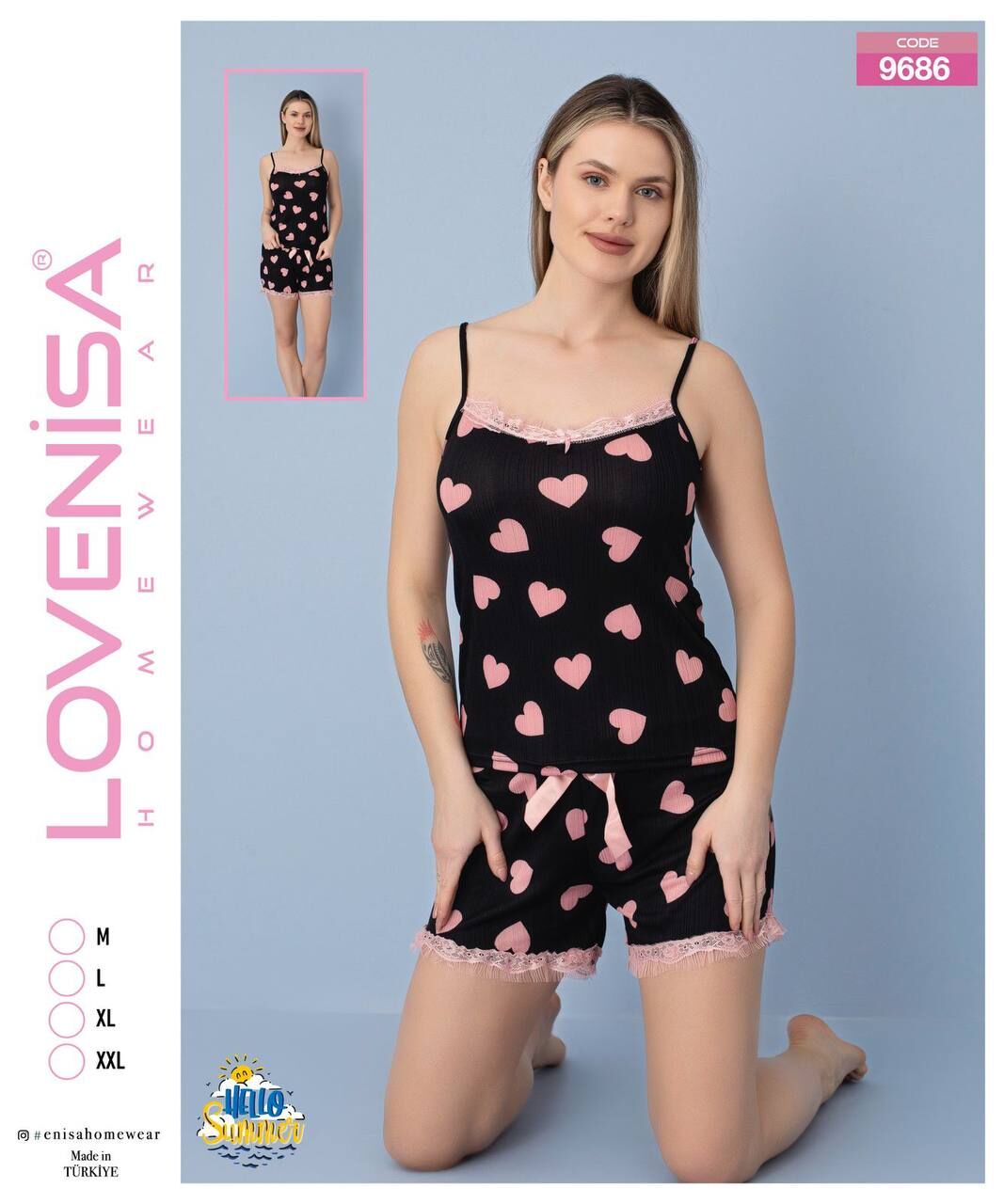 LOVENİSA BAYAN PEGASUS İP ASKI ŞORTLU TAKIM