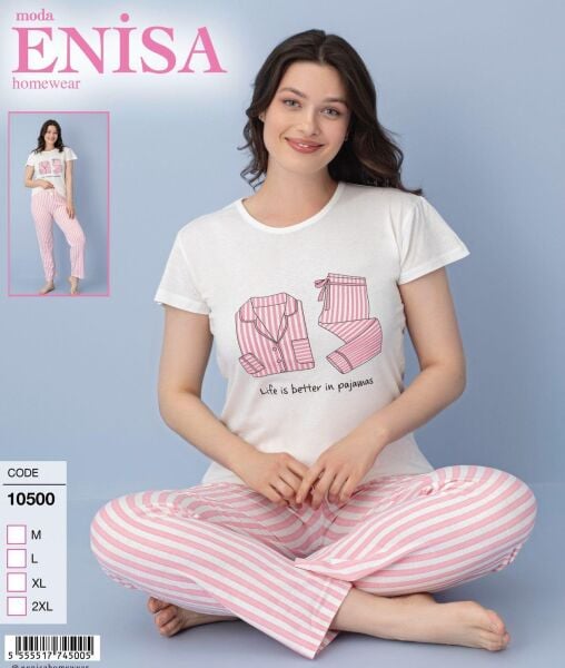 MODA ENİSA BAYAN KISA KOL PİJAMA TAKIM