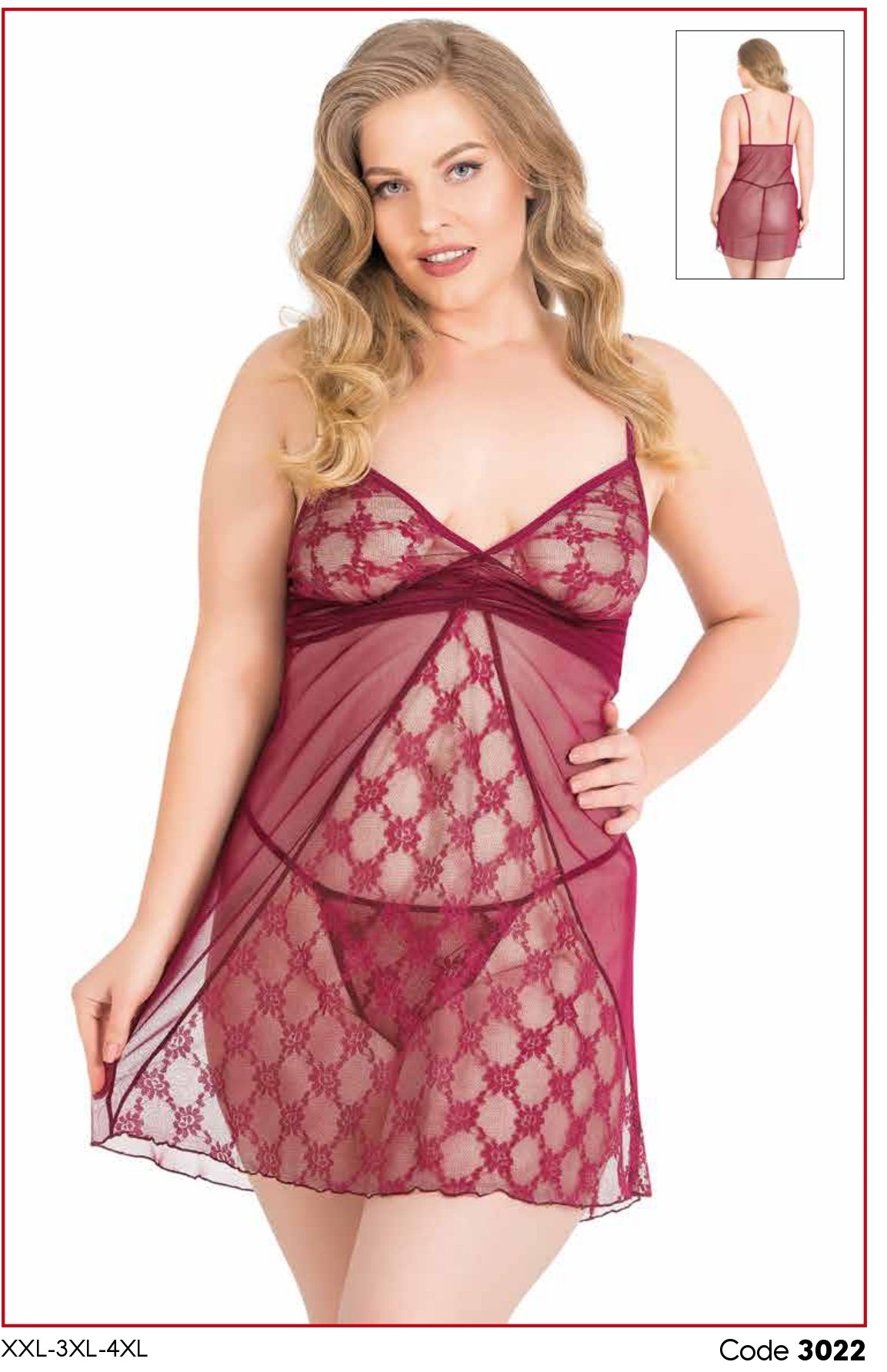 PRİMODA 3022 BÜYÜK BEDEN KISA TÜL GECELİK