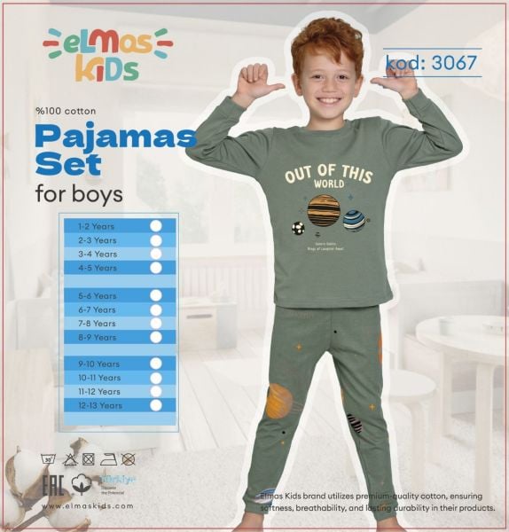 ELMAS 3067 ERKEK ÇOCUK 1-5 YAŞ PİJAMA TAKIM