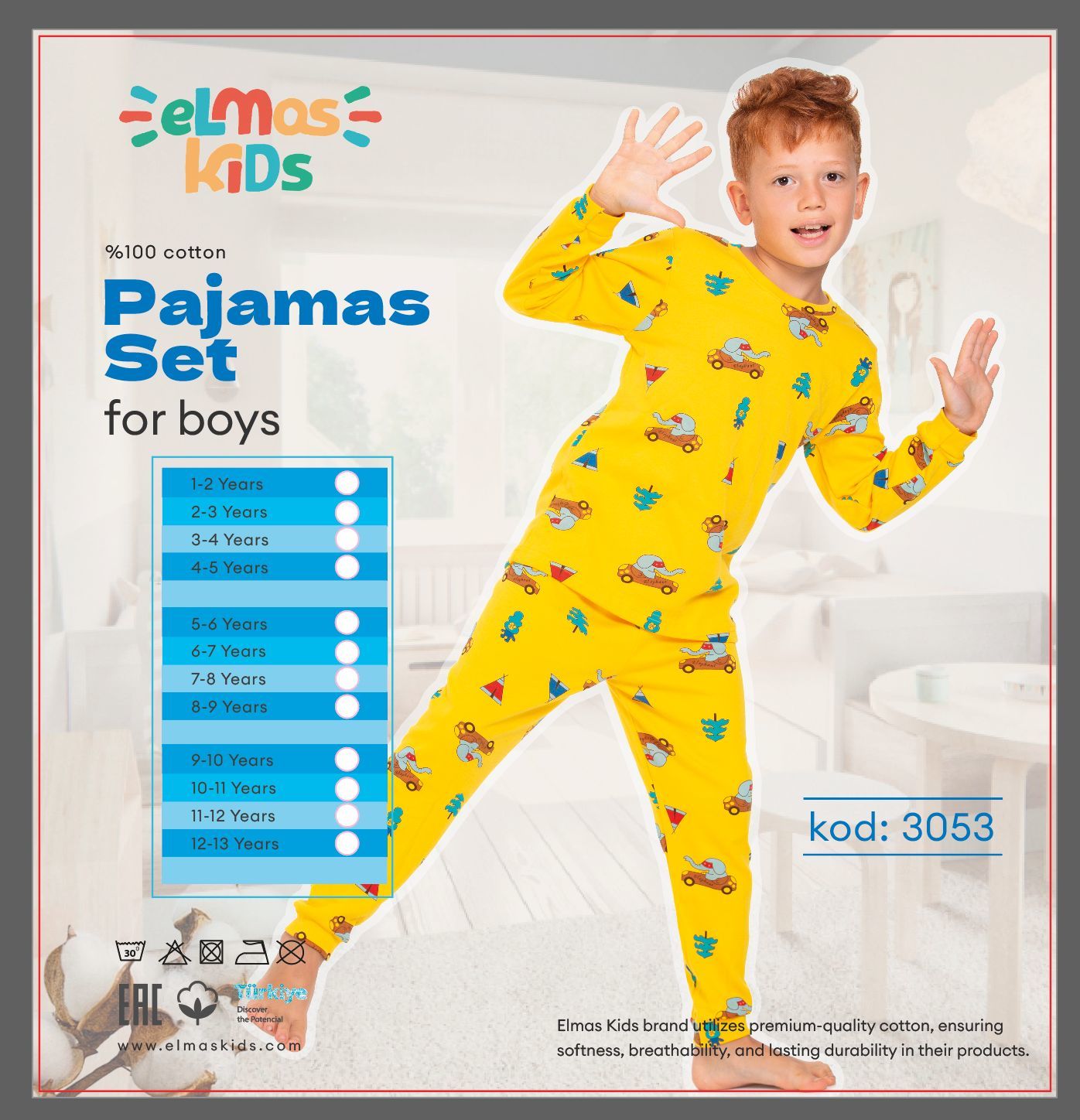 ELMAS 3053 ERKEK ÇOCUK 1-5 YAŞ PİJAMA TAKIM