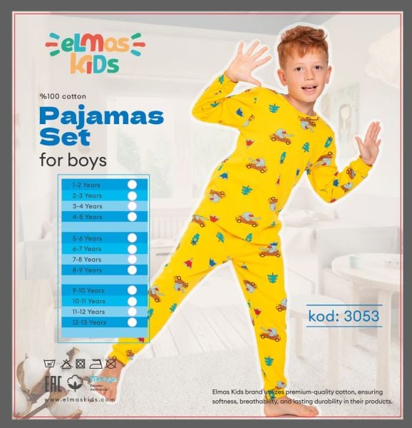 ELMAS 3053 ERKEK ÇOCUK 1-5 YAŞ PİJAMA TAKIM