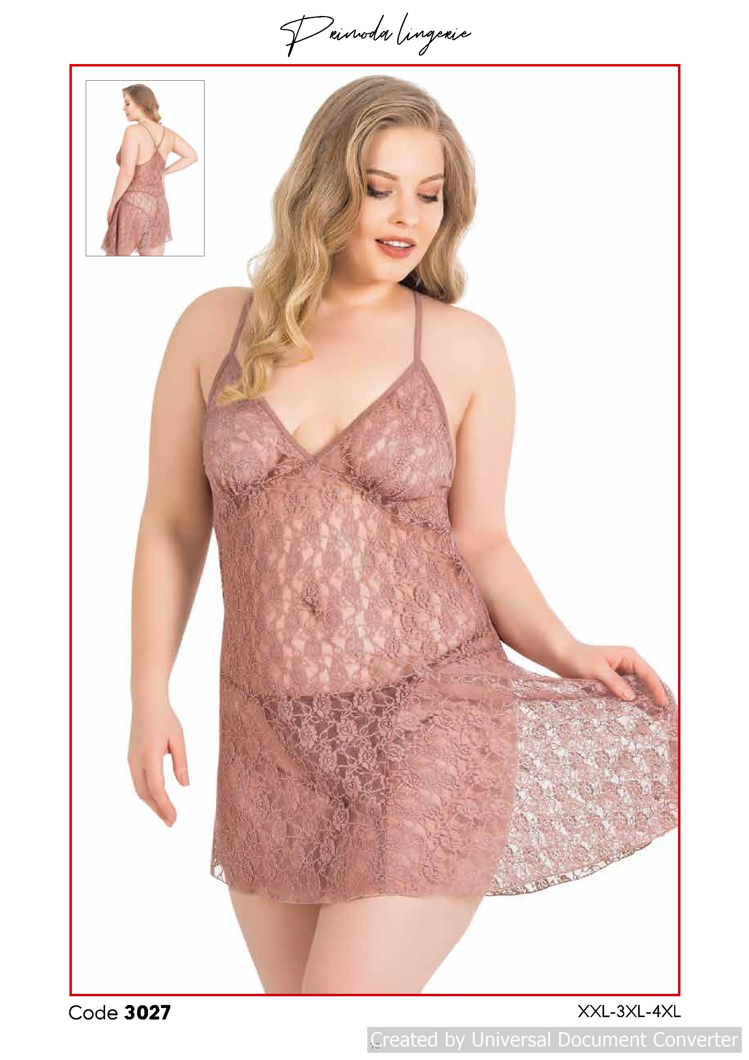 PRİMODA 3027 BÜYÜK BEDEN KISA TÜL GECELİK
